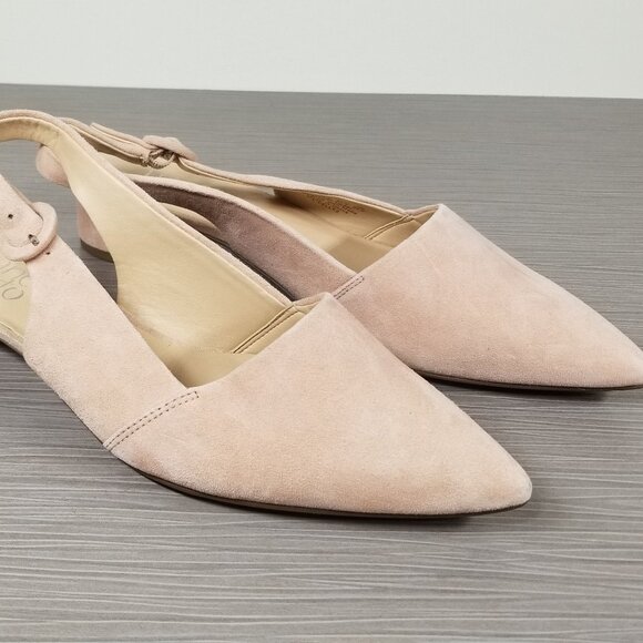 Franco Sarto Vellez Slingback Pumps, Light Peach Suede, Womens Various Sizes - Picture 14 of 14